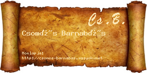 Csomós Barnabás névjegykártya