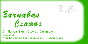barnabas csomos business card